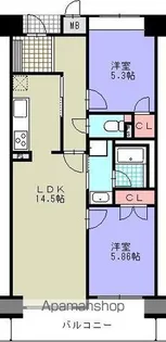 桜山閣【906号室】の間取り