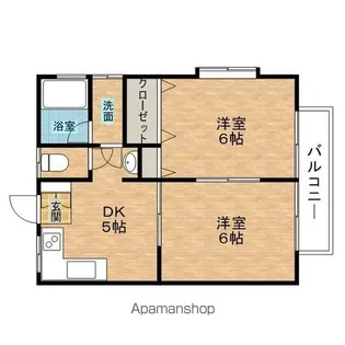 梶山ハイツ【203号室】の間取り