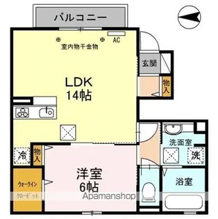 ル レーヴ【1階】の間取り