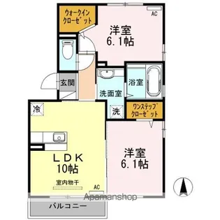 ソレイユA棟【2階】の間取り
