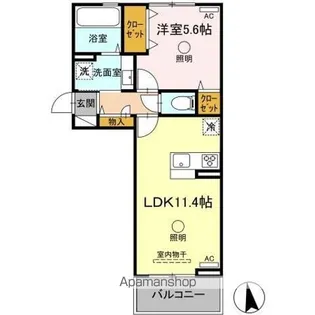 サニーフラット松江【3階】の間取り