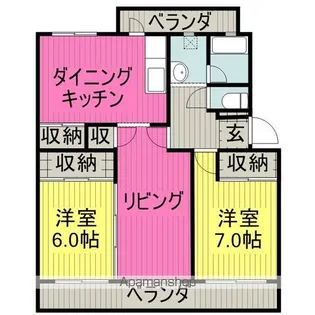 オーセル宝町【1階】の間取り