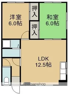ひまわりアパート美原(ヒマワリアパートミハラ)【102号室】の間取り