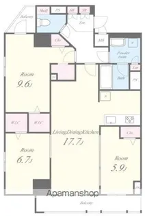 JPT RESIDENCE【13階】の間取り