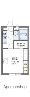 レオパレスリバーサイドみずき【2階】の間取り