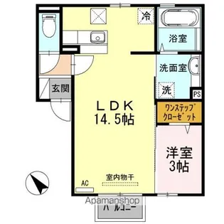 ハピネス下阪本【1階】の間取り