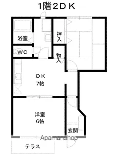 コーポラス朝来 A【1階】の間取り