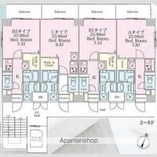 REXIA SHIN UMEDA DUO【802号室】の間取り