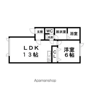 ルミナスひかり野【1階】の間取り