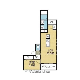 アストロ上本町【201号室】の間取り