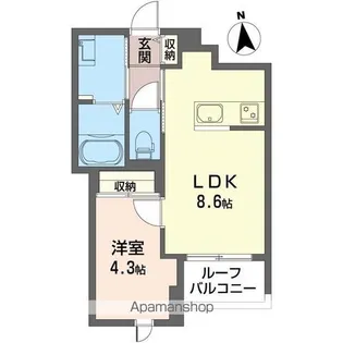 ロータス下北沢【303号室】の間取り