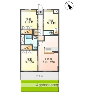 ルナメア(LUNAR MARE)【1階】の間取り