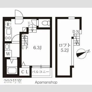ハーモニーテラス八田Ⅱ【2階】の間取り