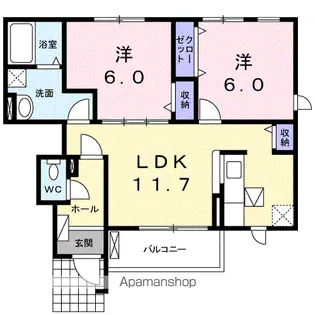ベル・ヴィオラK【1階】の間取り