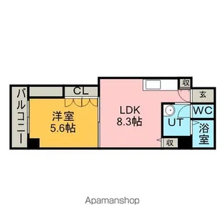ブルースカイ北20【807号室】の間取り