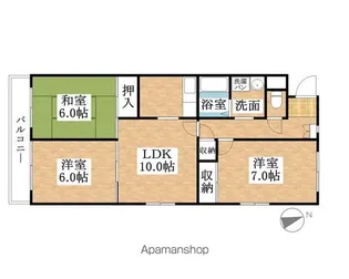 庄内公園朝日マンション【301号室】の間取り