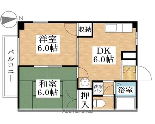グリーンパーク上坂【1階】の間取り
