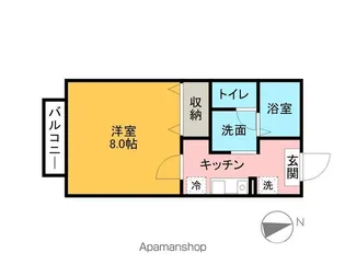 トランキール中殿【106号室】の間取り