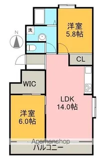 アビタシオンR【2階】の間取り