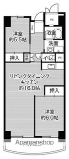 ビレッジハウス香椎浜タワー1号棟【4階】の間取り