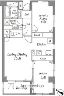 東京都目黒区目黒2丁目【マンション】の間取り