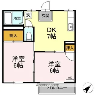 広島県府中市中須町【アパート】の間取り
