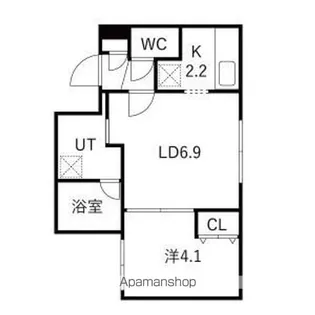 シティプレミア新道東【1階】の間取り