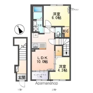 (仮称)柏市篠籠田 アパート【2階】の間取り