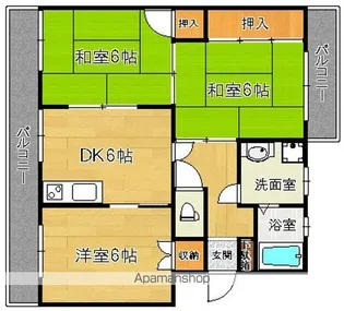 ロイヤルマンション国分【3階】の間取り