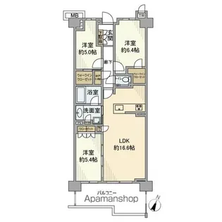 プラウド八事ガーデン【6階】の間取り
