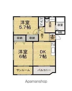 ブリリアントヒルⅡ【401号室】の間取り