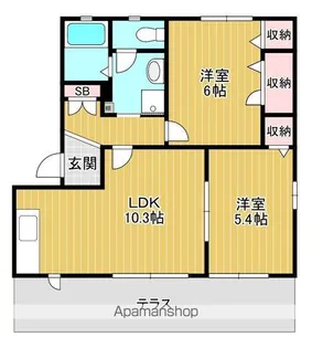 フロンティア【105号室】の間取り