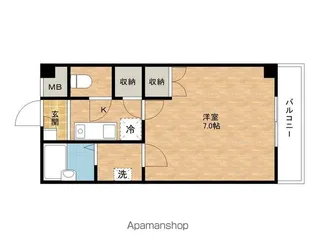 シーショアヴィラ尾崎【302号室】の間取り