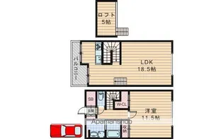 リバージュテラス木川【2階】の間取り
