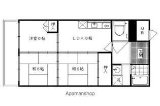 シャトー嵐望【203号室】の間取り