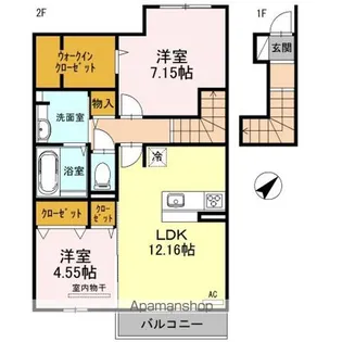 RAFFINE BIWA【203号室】の間取り