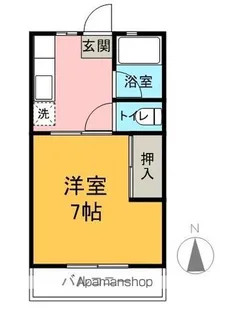 フラットシングル【107号室】の間取り