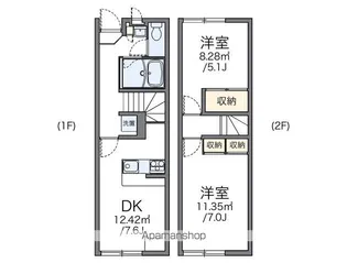 レオパレスラ ルーナA【107号室】の間取り