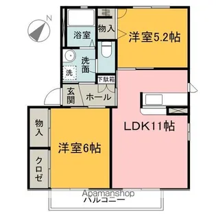 バリュージュ美杉台B【102号室】の間取り