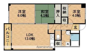 パークビュー四ツ池【7階】の間取り