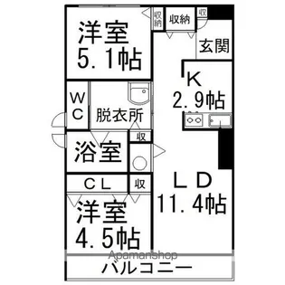MOTTOたくま宿【6階】の間取り