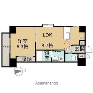 ガーデンロッジⅠ【601号室】の間取り