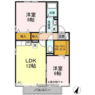 メゾン・フルール AB【2階】の間取り