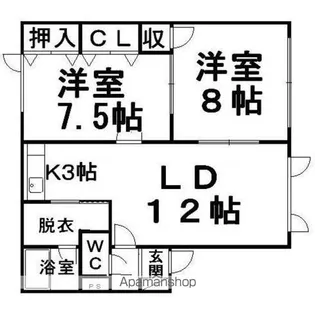 ハイブリッジヒロ【102号室】の間取り