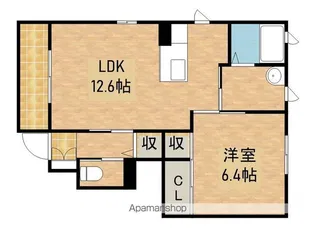 コンフォートKAMIPARKEAST【1階】の間取り