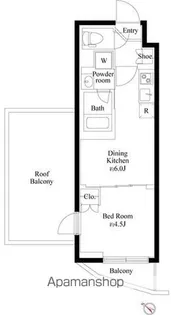 ハーモニーレジデンス新宿河田町【4階】の間取り