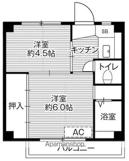 ビレッジハウス安積2号棟【303号室】の間取り
