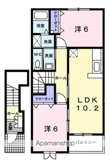スプリングコートB【2階】の間取り