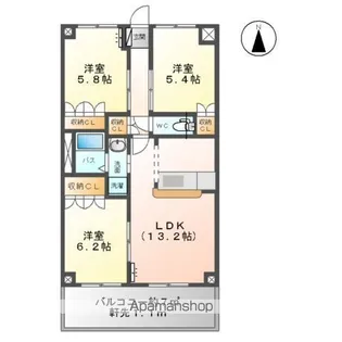 ガーデンヒルズ【2階】の間取り