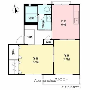 メゾン フリージア B棟【201号室】の間取り